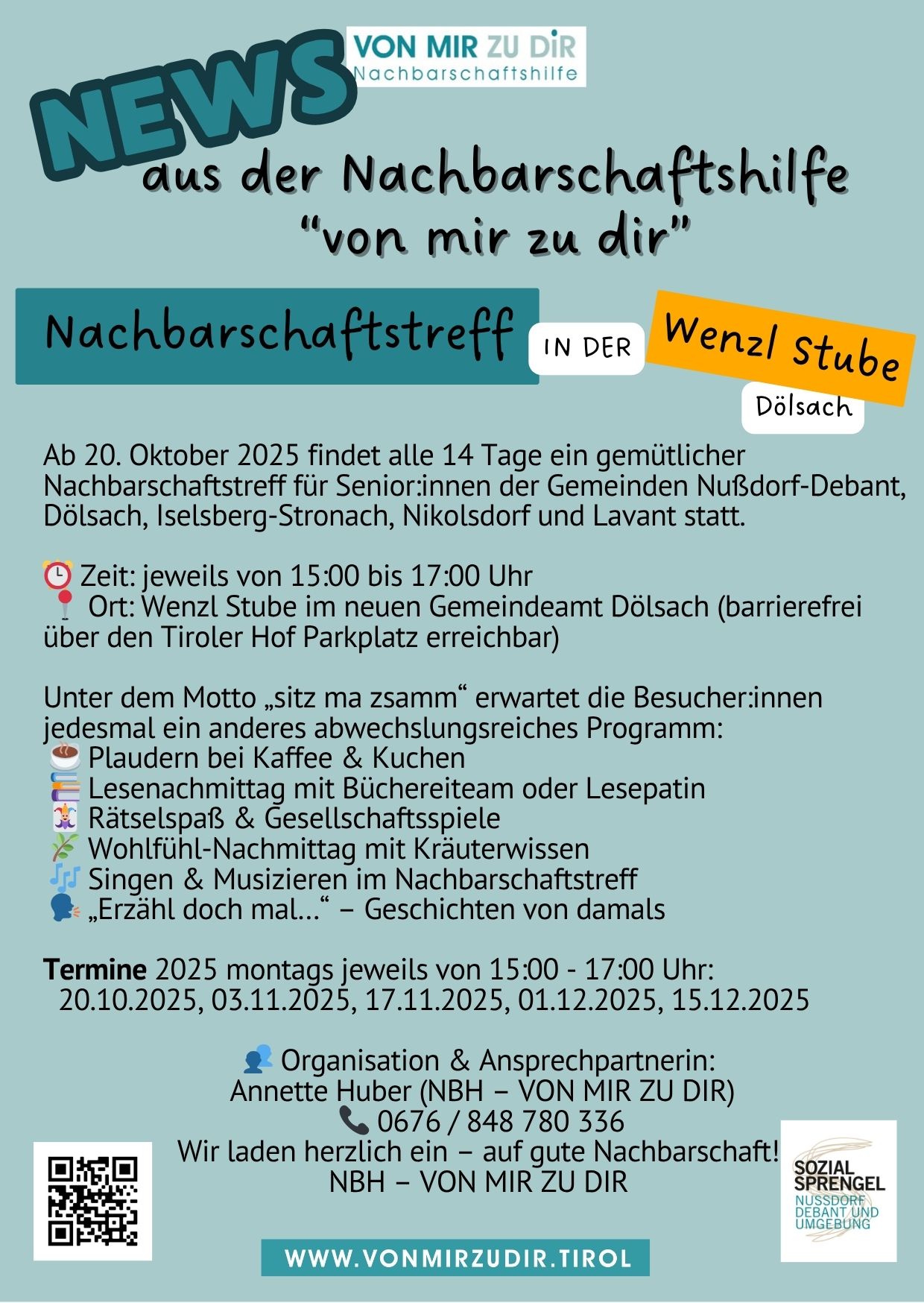 Nachbarschaftstreff in der Wenzl Stube